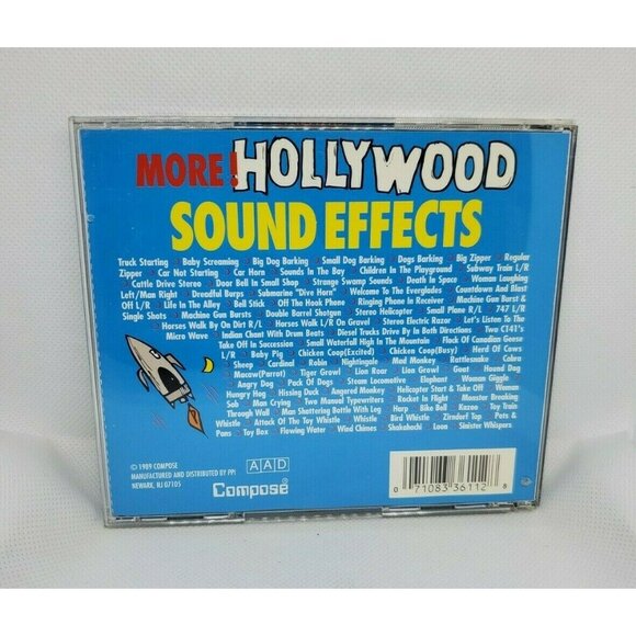 More Hollywood Sound Effects Various Artists CD 1989 No Scratches Clean - Picture 2 of 7